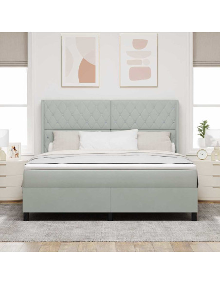 Letto a molle con materasso Grigio chiaro 180 x 200 cm Velluto