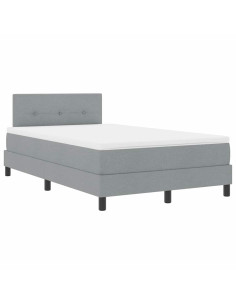 Letto a molle con testiera Grigio chiaro 120 x 190 cm Tessuto 2