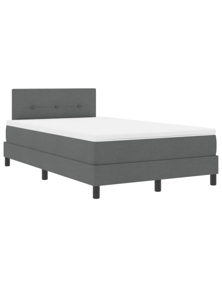 Letto a molle con strisce LED Grigio scuro 120 x 190 cm Tessuto