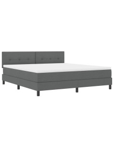Letto a molle con strisce LED Grigio scuro 180 x 200 cm Tessuto 2