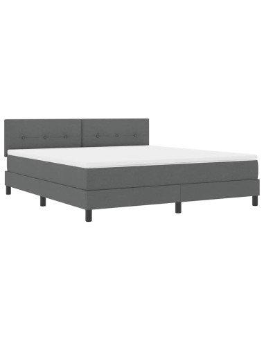 Letto a molle con strisce LED Grigio scuro 180 x 200 cm Tessuto