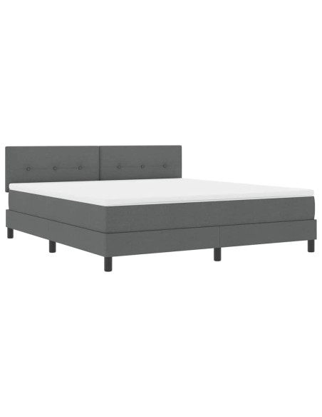 Letto a molle con strisce LED Grigio scuro 180 x 200 cm Tessuto