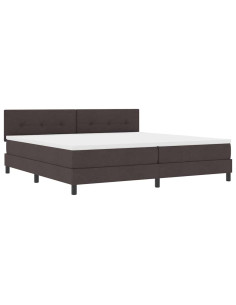Letto a molle con testiera Marrone Scuro 200 x 200 cm Tessuto 2
