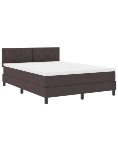 Letto a molle con testiera Marrone Scuro 140 x 190 cm Tessuto 2