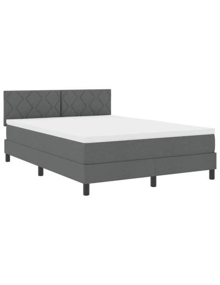 Letto a molle con strisce LED Grigio scuro 140 x 200 cm Tessuto