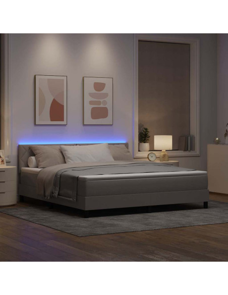 Letto a molle con strisce LED Talpa 180 x 200 cm Tessuto