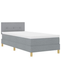 Letto a Sorgente LED Grigio chiaro 80 x 200 cm Tessuto 2