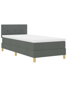 Letto a Sorgente LED Grigio scuro 100 x 200 cm Tessuto 2