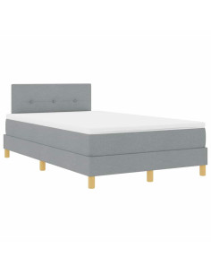 Letto a Sorgente LED Grigio chiaro 120 x 190 cm Tessuto 2