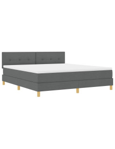 Letto a Sorgente LED Grigio scuro 180 x 200 cm Tessuto 2