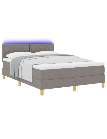 Letto a Sorgente LED con testiera Talpa 140 x 190 cm Tessuto