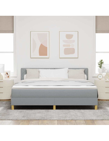 Letto a Sorgente LED Grigio chiaro 180 x 200 cm Tessuto