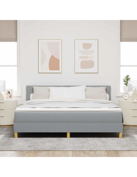 Letto a Sorgente LED Grigio chiaro 180 x 200 cm Tessuto