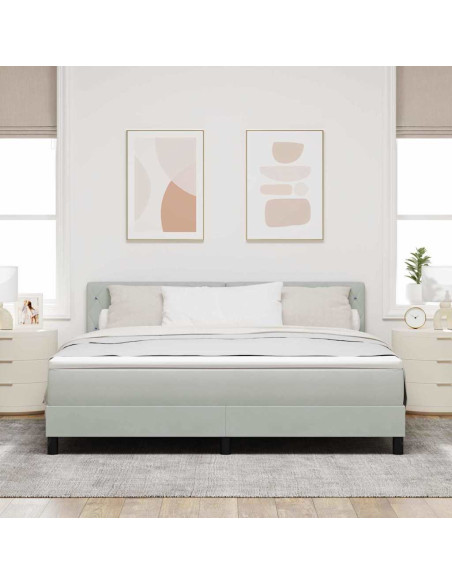 Letto a Sorgente LED con led Grigio chiaro 180 x 200 cm Velluto