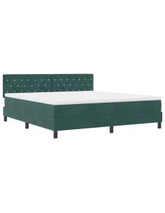 Letto a Sorgente LED con led Verde Scuro 180 x 200 cm Velluto 2