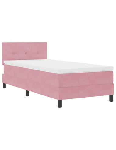 Letto a Sorgente LED con strisce LED Rosa 80 x 200 cm Velluto