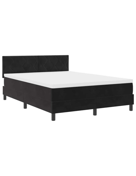 Letto a Sorgente LED con strisce LED Nero 160 x 200 cm Velluto