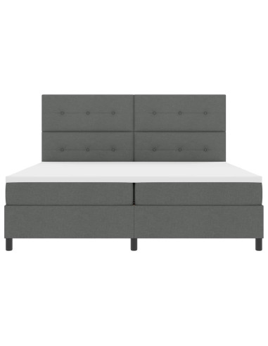 Letto a molle con strisce LED Grigio scuro 200 x 200 cm Tessuto