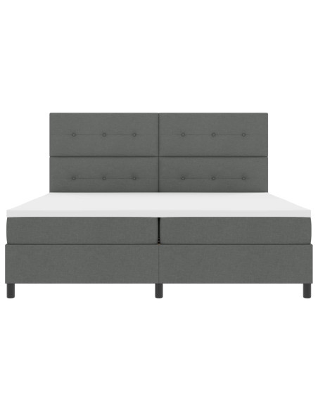 Letto a molle con strisce LED Grigio scuro 200 x 200 cm Tessuto