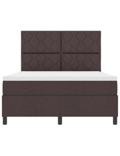 Letto a molle con testiera Marrone scuro 160 x 200 cm Tessuto