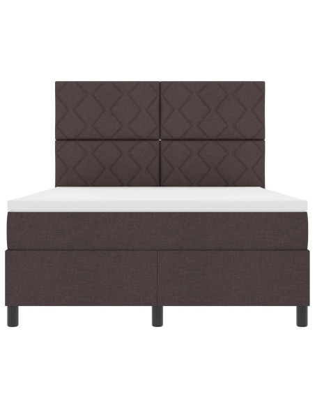Letto a molle con testiera Marrone scuro 160 x 200 cm Tessuto