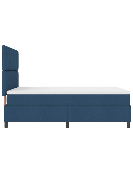 Letto a molle con strisce LED Blu 160 x 200 cm Tessuto