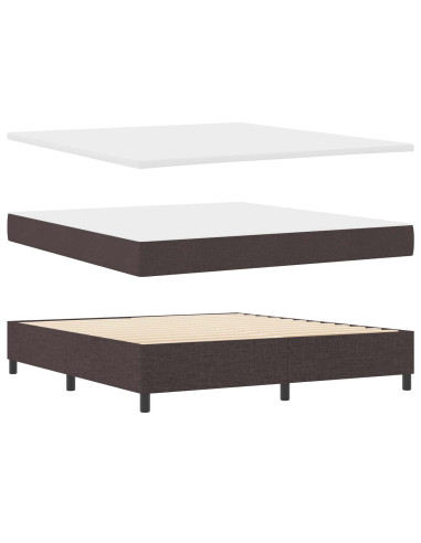 Letto a molle con testiera Marrone scuro 180 x 200 cm Tessuto