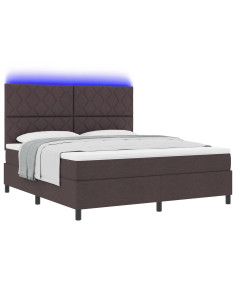 Letto a molle con testiera Marrone scuro 180 x 200 cm Tessuto 2