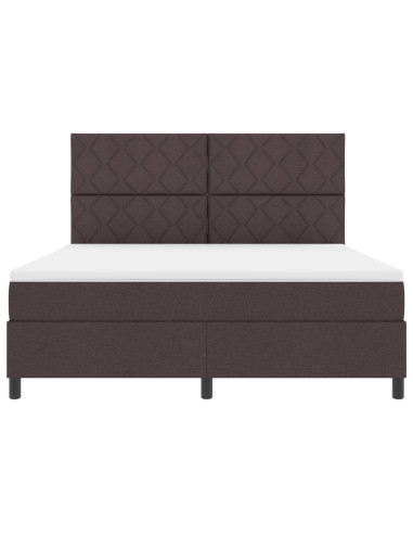 Letto a molle con testiera Marrone scuro 180 x 200 cm Tessuto
