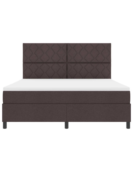 Letto a molle con testiera Marrone scuro 180 x 200 cm Tessuto