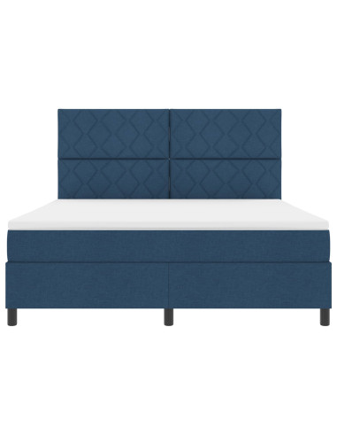 Letto a molle con strisce LED Blu 180 x 200 cm Tessuto