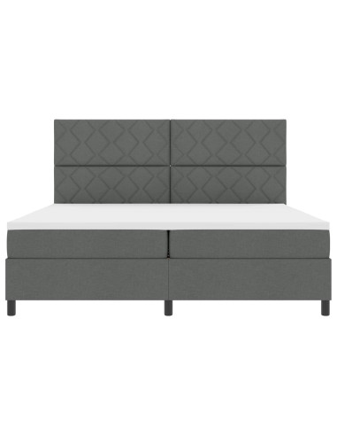 Letto a molle con strisce LED Grigio scuro 200 x 200 cm Tessuto