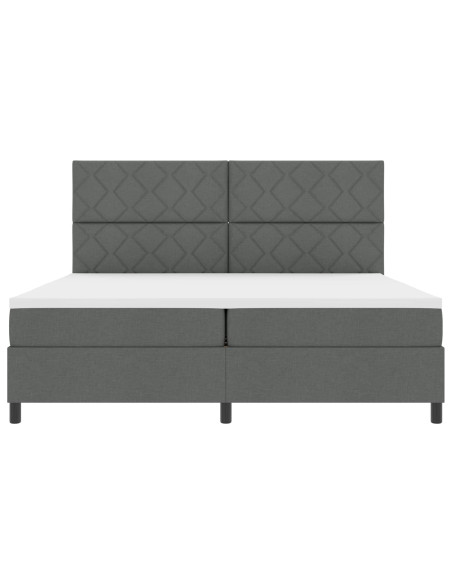 Letto a molle con strisce LED Grigio scuro 200 x 200 cm Tessuto