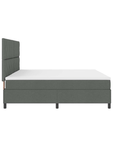 Letto a molle con strisce LED Grigio scuro 200 x 200 cm Tessuto