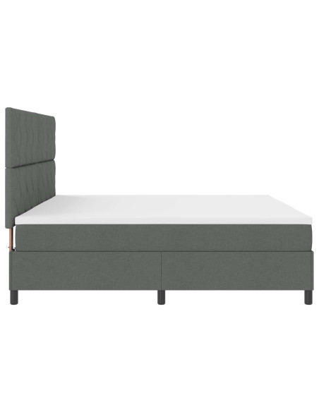 Letto a molle con strisce LED Grigio scuro 200 x 200 cm Tessuto