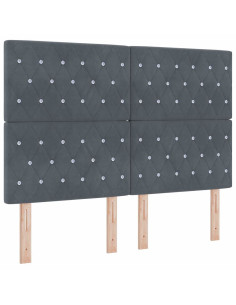Letto a Sorgente LED Grigio scuro 140 x 190 cm Velluto 2