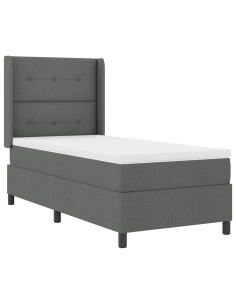 Letto a Sorgente LED Grigio scuro 100 x 200 cm Tessuto 2