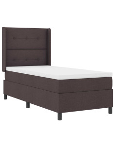 Letto a Sorgente LED Marrone Scuro 100 x 200 cm Tessuto 2