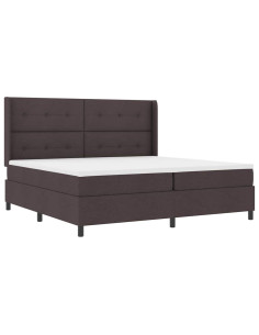 Letto a Sorgente LED Marrone Scuro 200 x 200 cm Tessuto 2