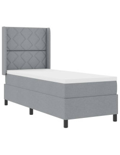 Letto a Sorgente LED Grigio chiaro 90 x 190 cm Tessuto 2