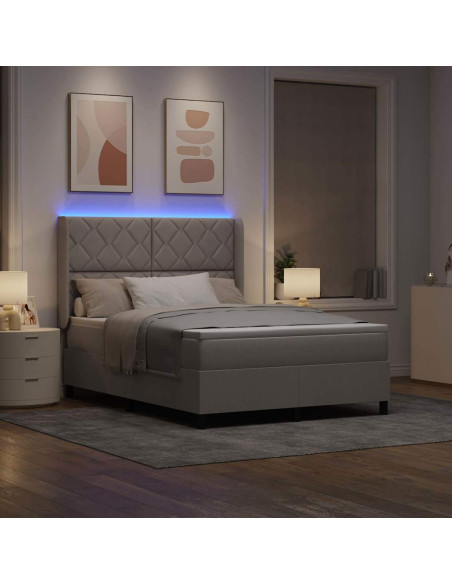 Letto a Sorgente LED con testiera Talpa 140 x 190 cm Tessuto
