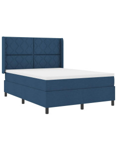 Letto a Sorgente LED con testiera Blu 140 x 200 cm Tessuto 2