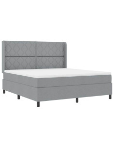 Letto a Sorgente LED Grigio chiaro 180 x 200 cm Tessuto 2