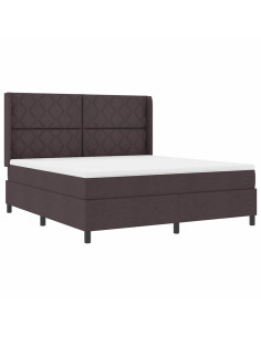 Letto a Sorgente LED Marrone Scuro 180 x 200 cm Tessuto 2