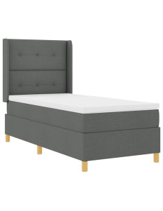 Letto a molle con strisce LED Grigio 90 x 200 cm Tessuto 2
