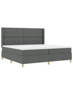 Letto a molle con strisce LED Grigio 200 x 200 cm Tessuto 2