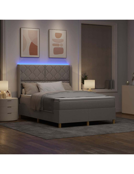 Letto a molle con strisce LED Talpa 140 x 190 cm Tessuto