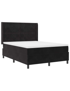 Letto a molle con strisce LED Nero 160 x 200 cm Velluto 2