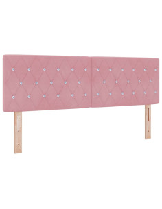 Testiera LED con strisce LED con testiera Rosa 144 cm Velluto 2