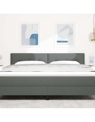 Testiera LED con strisce LED Grigio scuro 180 cm Tessuto